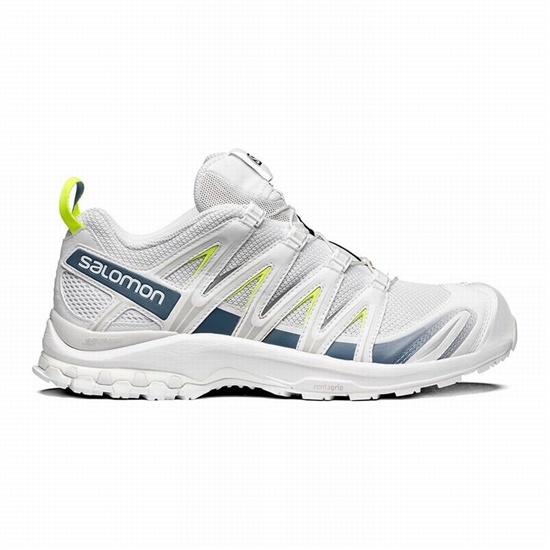 White / Blue Men's Salomon XA PRO 3D Trail Running Shoes | 284-CIWTJR