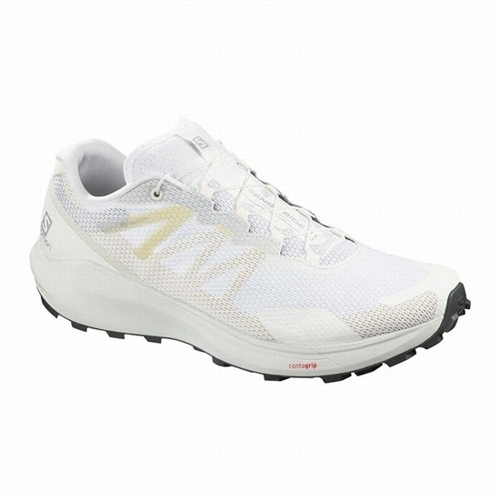 White Men's Salomon SENSE RIDE 3 Running Shoes | 503-YWMXSK