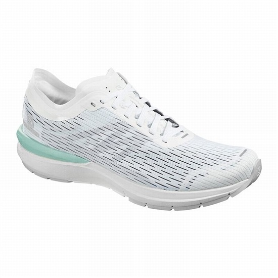 White Men's Salomon SONIC 3 ACCELERATE Running Shoes | 896-OAFPWE