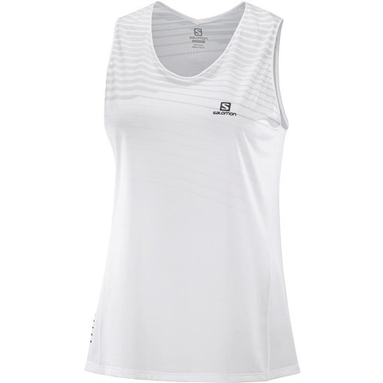 White Women's Salomon SENSE W T Shirts | 049-ARQUGX