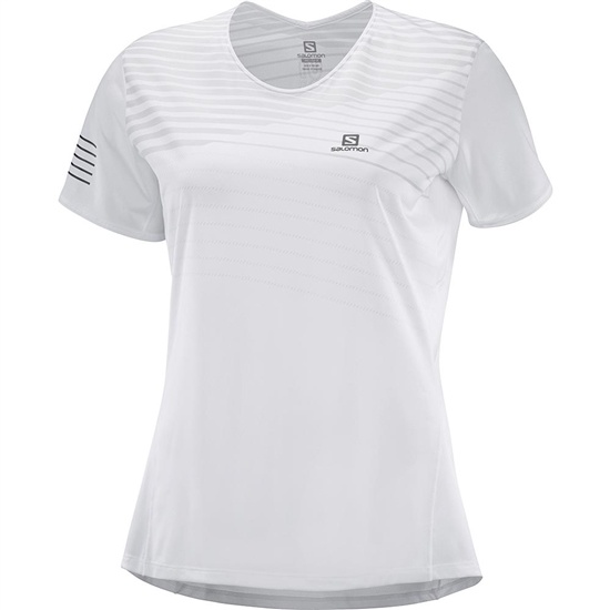 White Women's Salomon SENSE W T Shirts | 650-DRNVMC