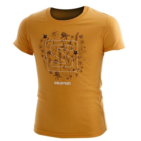 Yellow Kids' Salomon POPPY SS G T Shirts | 458-ZKYERL