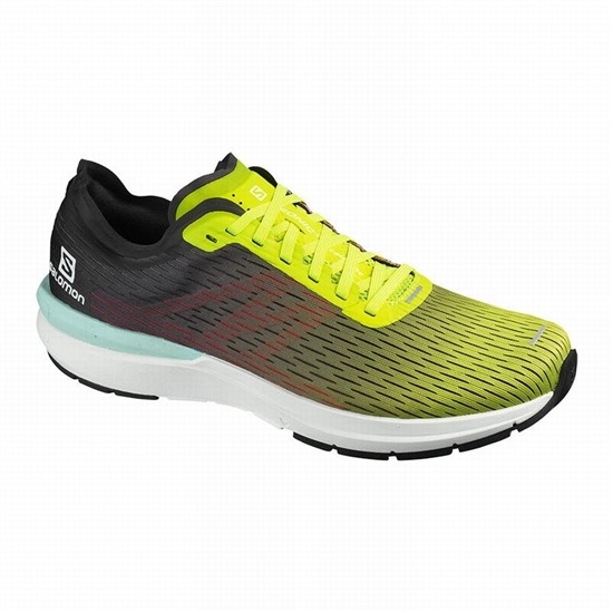 Yellow / White Men's Salomon SONIC 3 ACCELERATE Running Shoes | 583-PBJFGH