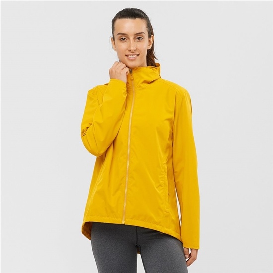 Yellow Women's Salomon ESSENTIAL WATERPROOF 2L Jackets | 436-ZQDHWN